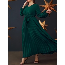 Elegant • Plus Size Women's Emerald Green Maxi Dress • Highquality Material, Non-Stretchy, Formal & Everyday, Machine Washable