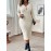 Plus Size, Plus Size Women's Solid Color Long Sleeve Midi Dress