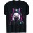 Women'S Casual Graphic T-Shirt - Short Sleeve Crew Neck, Vibrant Anime-Inspired Design with Pink Cat Ears & Mask, Lightweight Polyester for Spring & Summer, Spring Casual Wear | Vibrant Print Top | Comfortable Fit, Anime Tshirt