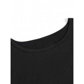 Women'S Casual Graphic T-Shirt - Black Short Sleeve Round Neck Tee with Jack Skellington & Sally Design, Stretchy Polyester Blend, Perfect for Spring/Summer/Fall, Casual Wear | Playful Design | Stretchy Fabric