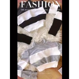 2pcs Set Color Block Spliced Short Sleeve Long T-Shirt Women's Crop Top High Neck Casual Chic New Style