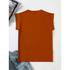 Holiday Cheer| Festive Yellow Christmas Tree Print T-Shirt for Women - Soft Stretch Fabric, Round Neck, Sleeveless Design with Glittery Star & Bow Detail, Machine Washable, Perfect for All Seasons, Christmas Garland