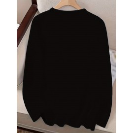 KC Football Long Sleeve Crew Neck T-Shirt - Casual, Alphabet Pattern, Regular Fit, Polyester Knit Fabric, All Seasons, No Belt, Long Sleeve, Regular Sleeve, No Chest Pad, Pullovers, Fabric Weight 180 g/m²