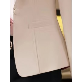 Women's Elegant Slim-Fit Long Sleeve Single-Breasted Blazer Jacket - Solid Color X-Silhouette Tailored Office & Casual Coat, Machine Washable for Spring Summer Fall, Professional Attire, Sleek Silhouette, Polished Finish, Stylish Coat, Business Attire